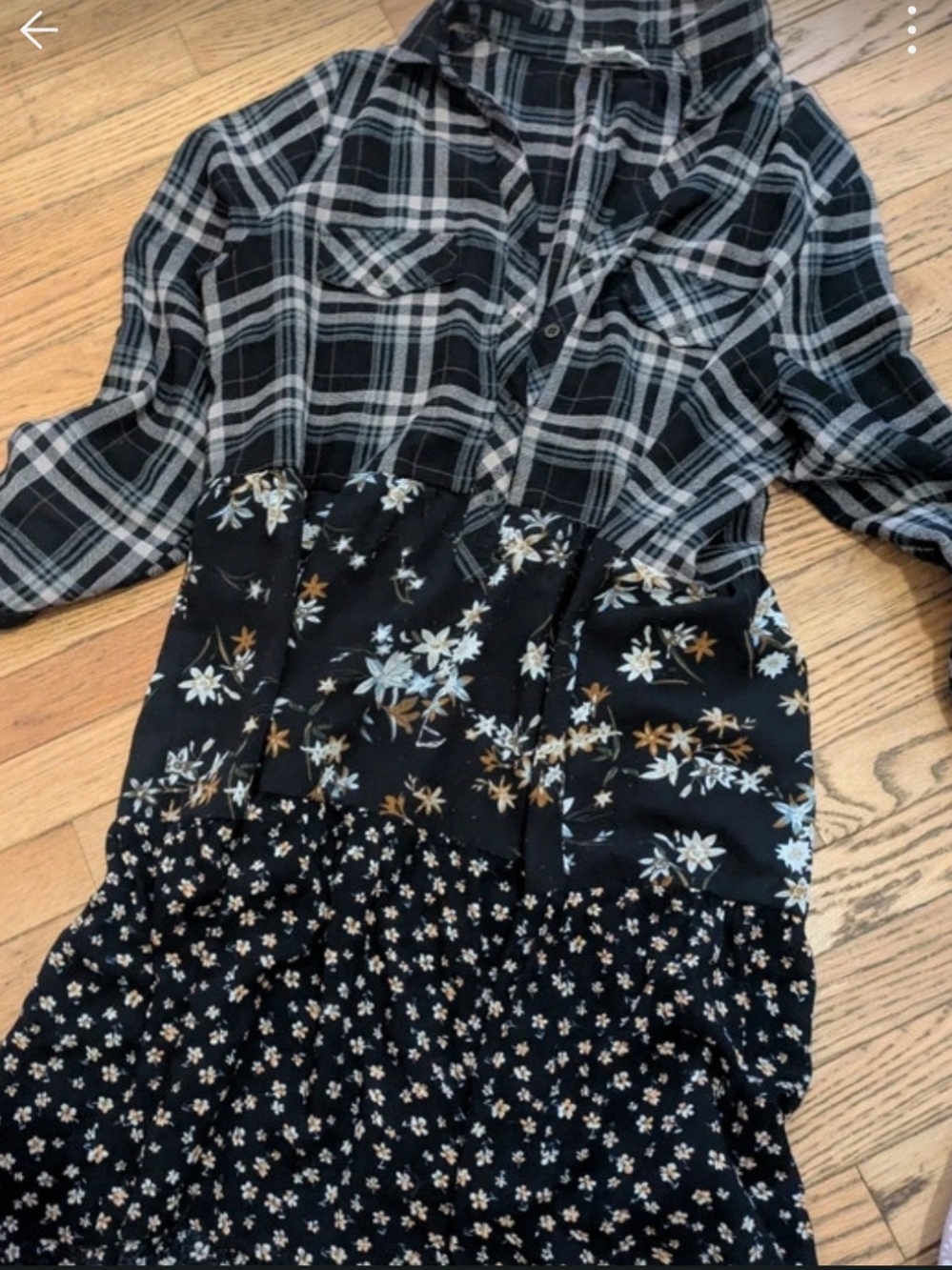 Girls Black Mixed-Print Tiered Dress